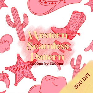 Western Seamless Pattern - Cowboy Thema sich wiederholendes Muster, hohe Auflösung