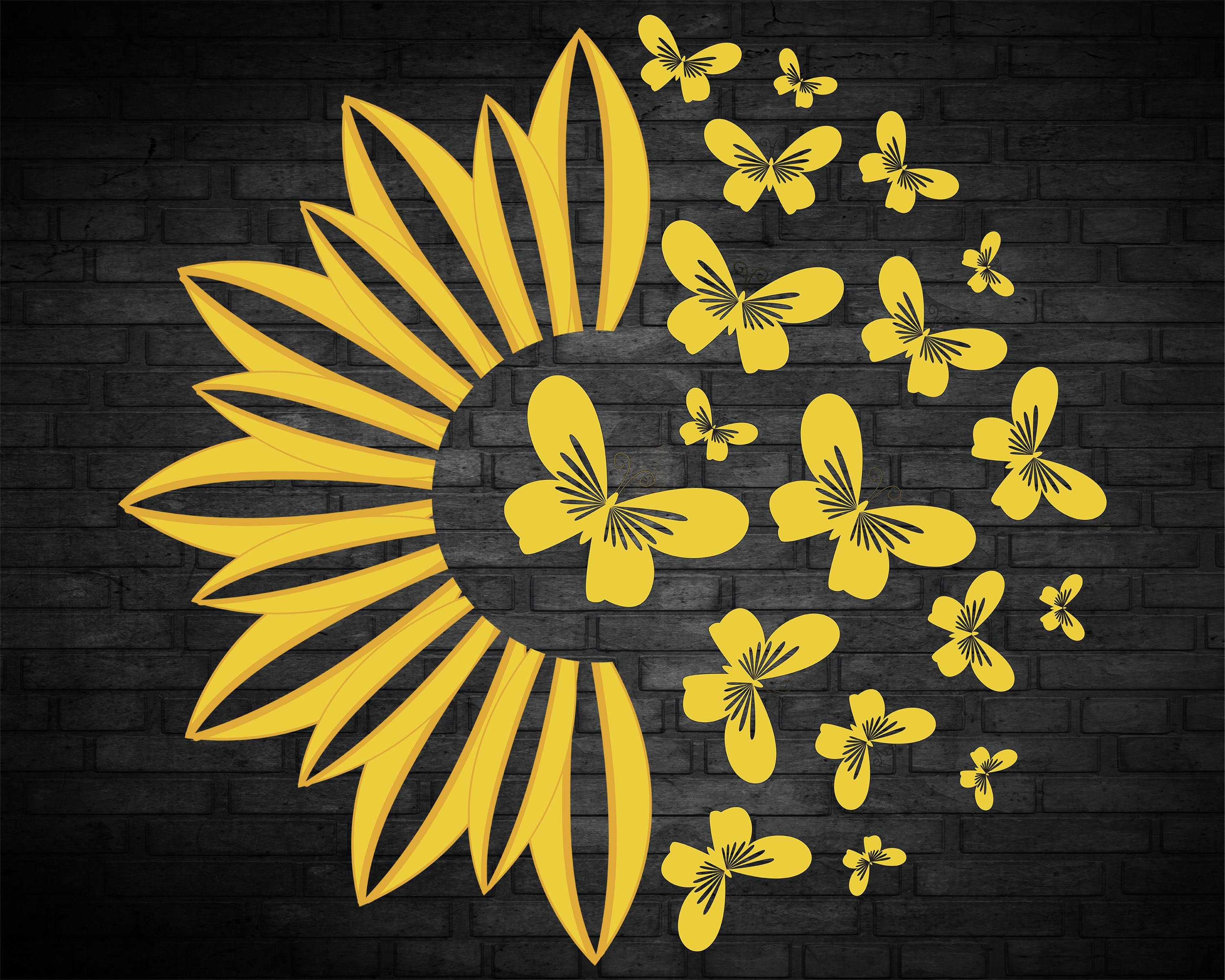 Sunflower svg butterfly svg sunflower butterfly svg svg | Etsy