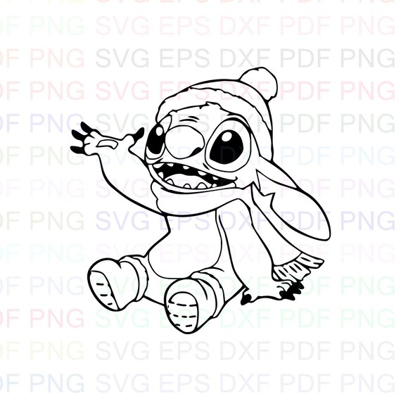 Download Stitch Christmas Lilo And Stitch Outline Svg Stitch Silhouette Coloring Page Svg Dxf Eps Pdf Png