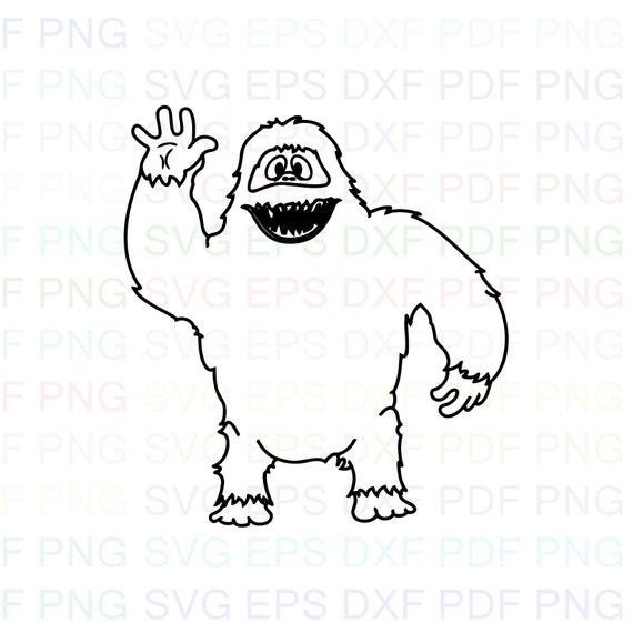 wallpapers Abominable Snowman Silhouette abominable snowman rudolphs bumble say hi outline svg stitch silhouette coloring page svg dxf eps pdf png