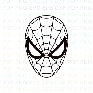 Download Spider Man Face Outline Svg Stitch Silhouette Coloring Page Etsy