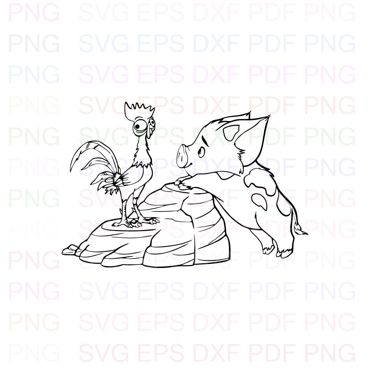 Heihei And Pua 2 Moana Outline Svg Stitch Silhouette Etsy Heihei And Pua 2 Moana Outline Svg Stitch Silhouette Etsy