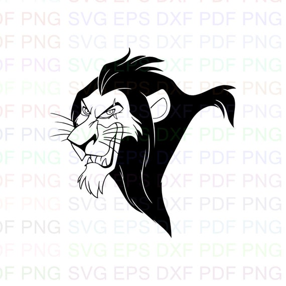 Scar The Lion King 6 Outline Svg Stitch Silhouette Coloring Etsy