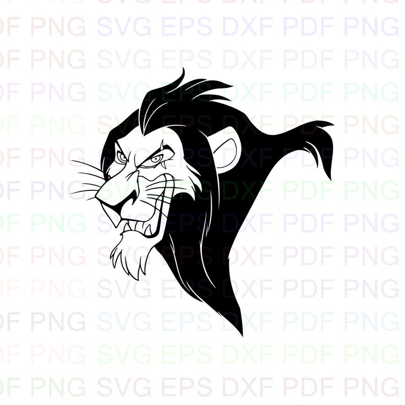 Download Scar The Lion King 6 Outline Svg Stitch silhouette ...