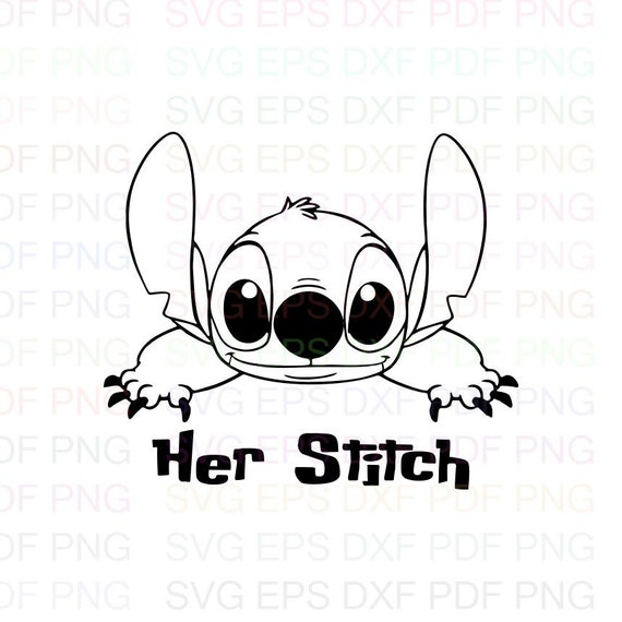 Her Stitch Lilo And Stitch Outline Svg Stitch silhouette | Etsy