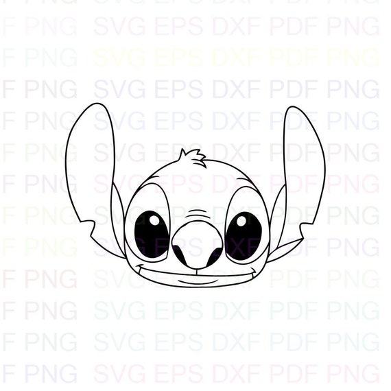 Stitch Face Lilo And Stitch Outline Svg Stitch Silhouette Etsy