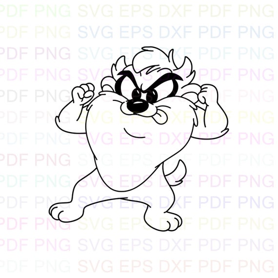 Baby Taz Baby Looney Tunes Outline Svg Stitch Silhouette Etsy