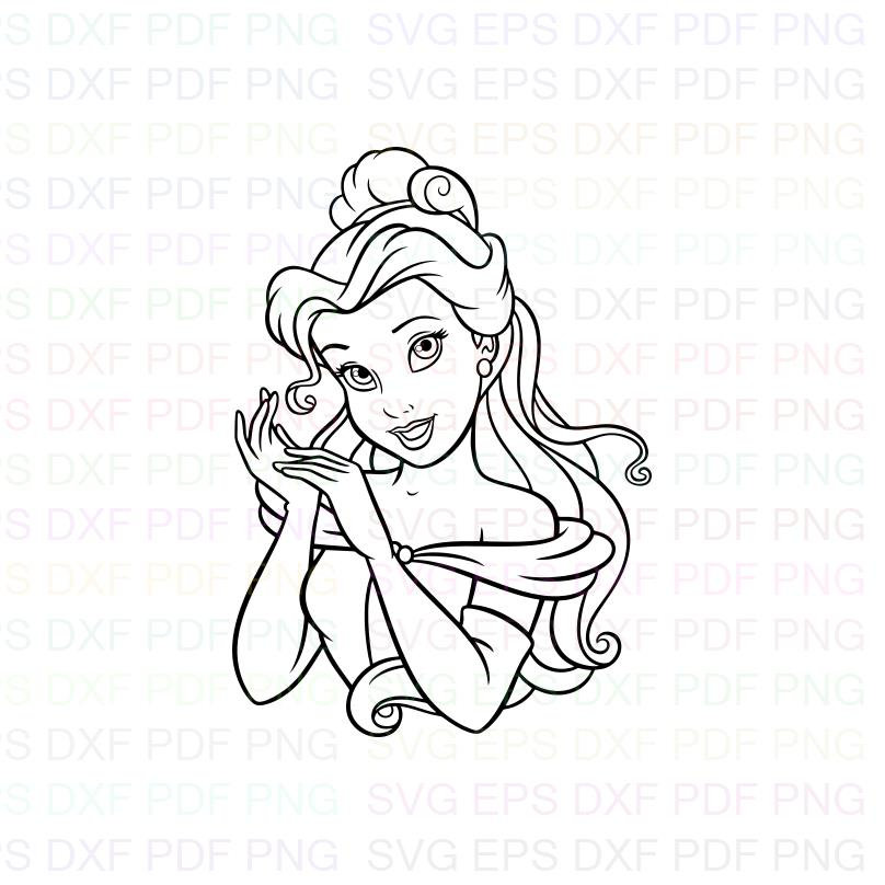 Belle Beauty And The Beast Outline Svg Stitch silhouette | Etsy