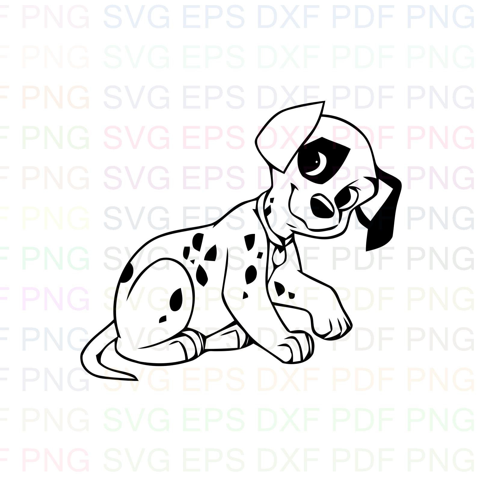 101 Dalmations Outline Svg Clipart Silhouette Coloring Etsy | Images ...