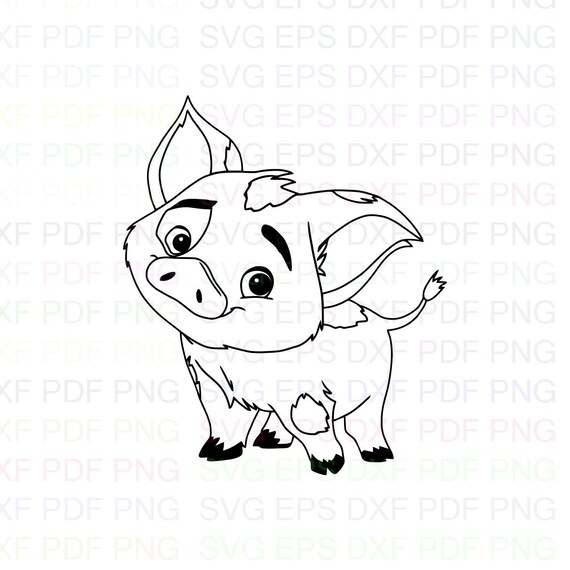 Download Pua Moana Outline Svg Stitch Silhouette Coloring Page Svg Dxf Eps Pdf Png