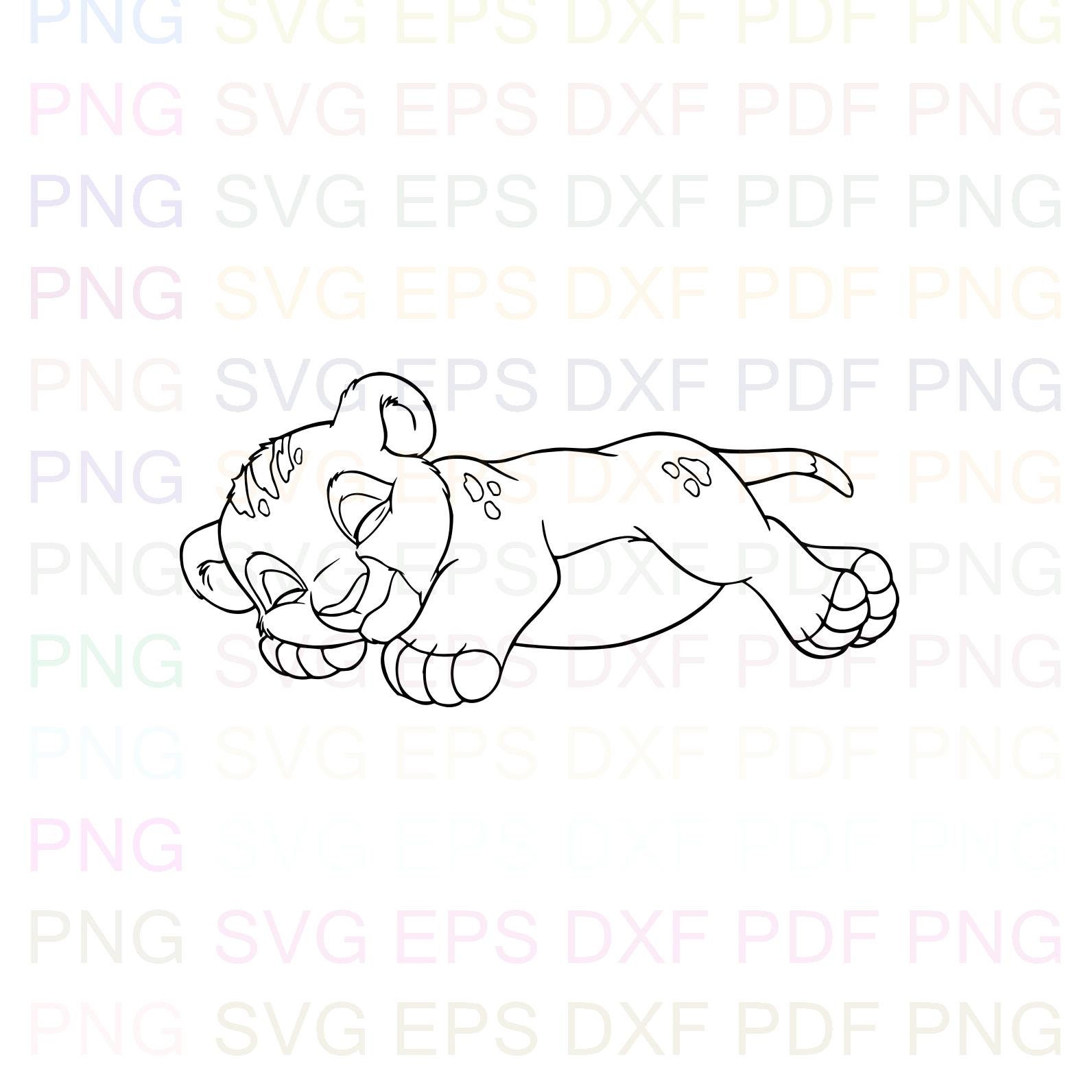 Download Simba Baby The Lion King 4 Outline Svg Stitch Silhouette Etsy