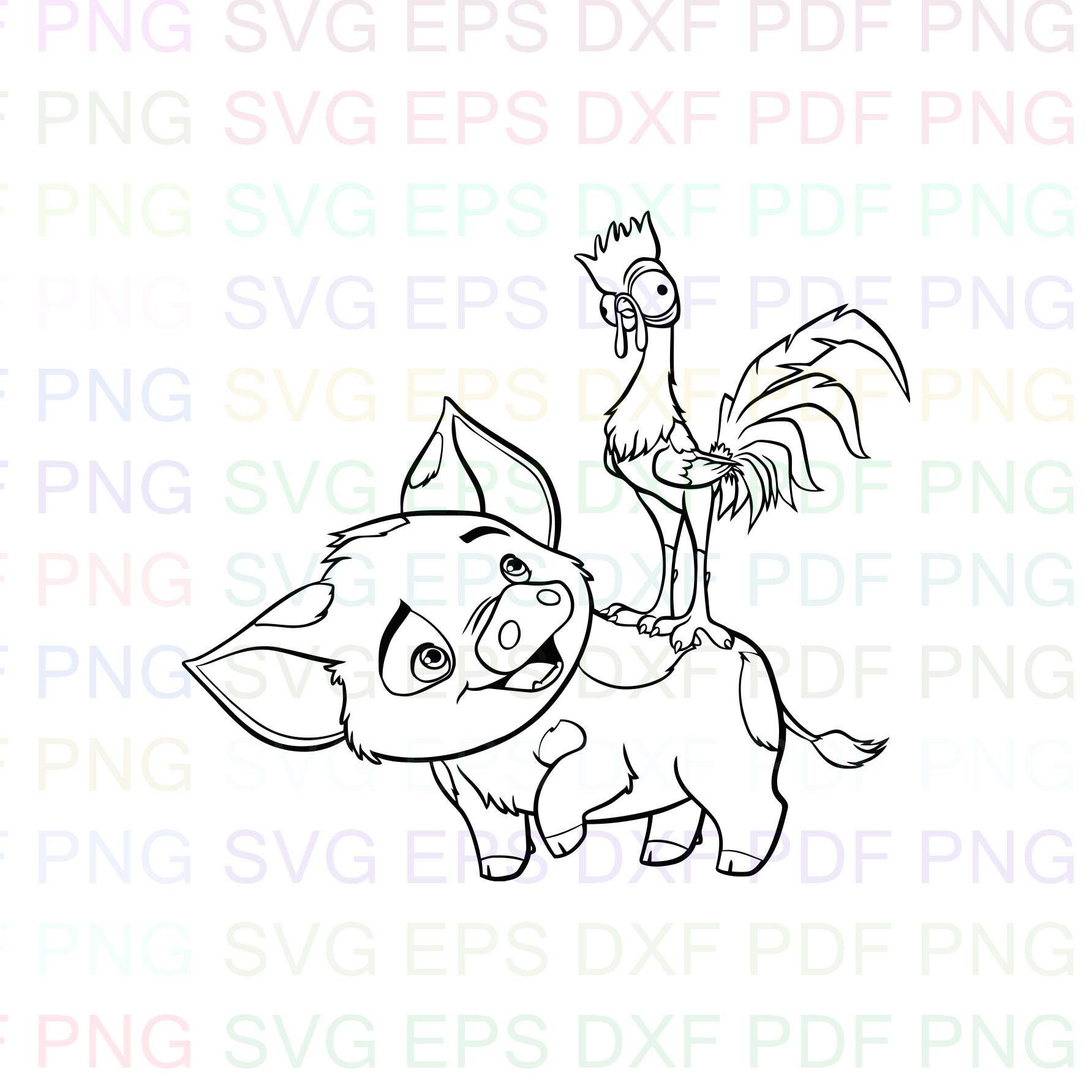 Heihei And Pua Moana Outline Svg Stitch Silhouette Coloring Etsy Heihei And Pua Moana Outline Svg Stitch Silhouette Coloring Etsy