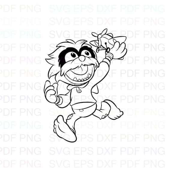Download Animal Muppet Babies Outline Svg Stitch silhouette Coloring | Etsy