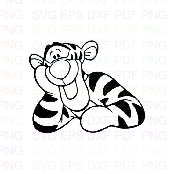 Download Tigger Half Winnie The Pooh Outline Svg Stitch Silhouette Etsy