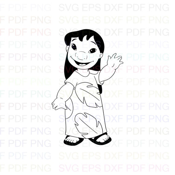 pics Stitch And Angel Drawing Outline lilo pelekai lilo and stitch 2 outline svg stitch silhouette coloring page svg dxf eps pdf png