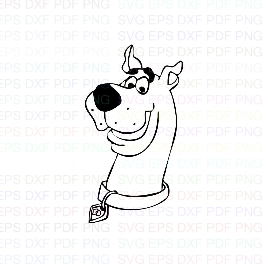 Scooby Doo Face Outline Svg Stitch silhouette Coloring page | Etsy