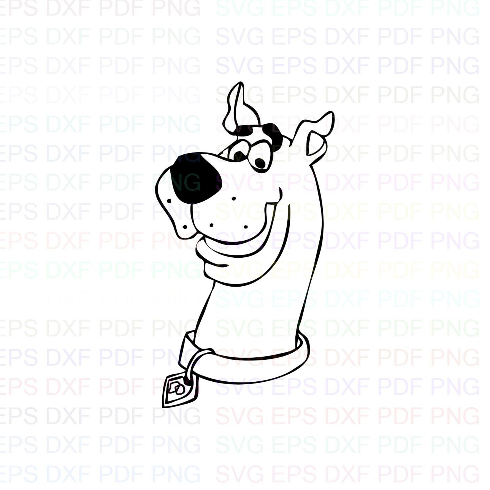 Scooby Doo Face Outline Svg Stitch silhouette Coloring page | Etsy