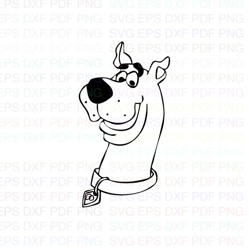Scooby Doo Face Outline Svg Stitch silhouette Coloring page | Etsy