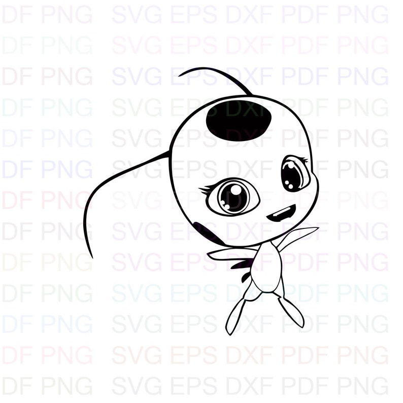 Download Tikki Miraculous Ladybug Outline Svg Stitch silhouette | Etsy