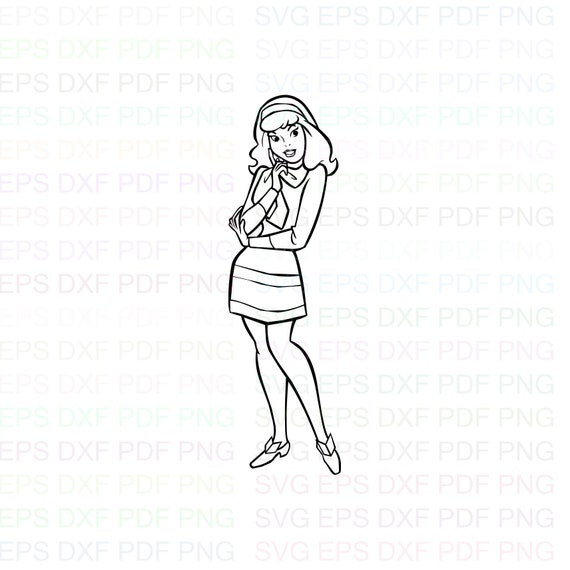 Daphne Blake Scooby Doo Outline Svg Stitch Silhouette Etsy