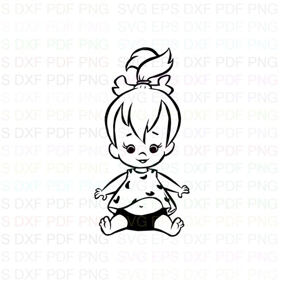 Bebe Los Picapiedra Esquema Svg Stitch Silueta Pagina Para Etsy