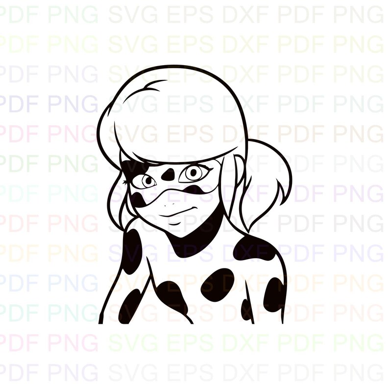 Download Miraculous Ladybug Angie Nasca Mask Outline Svg Stitch | Etsy