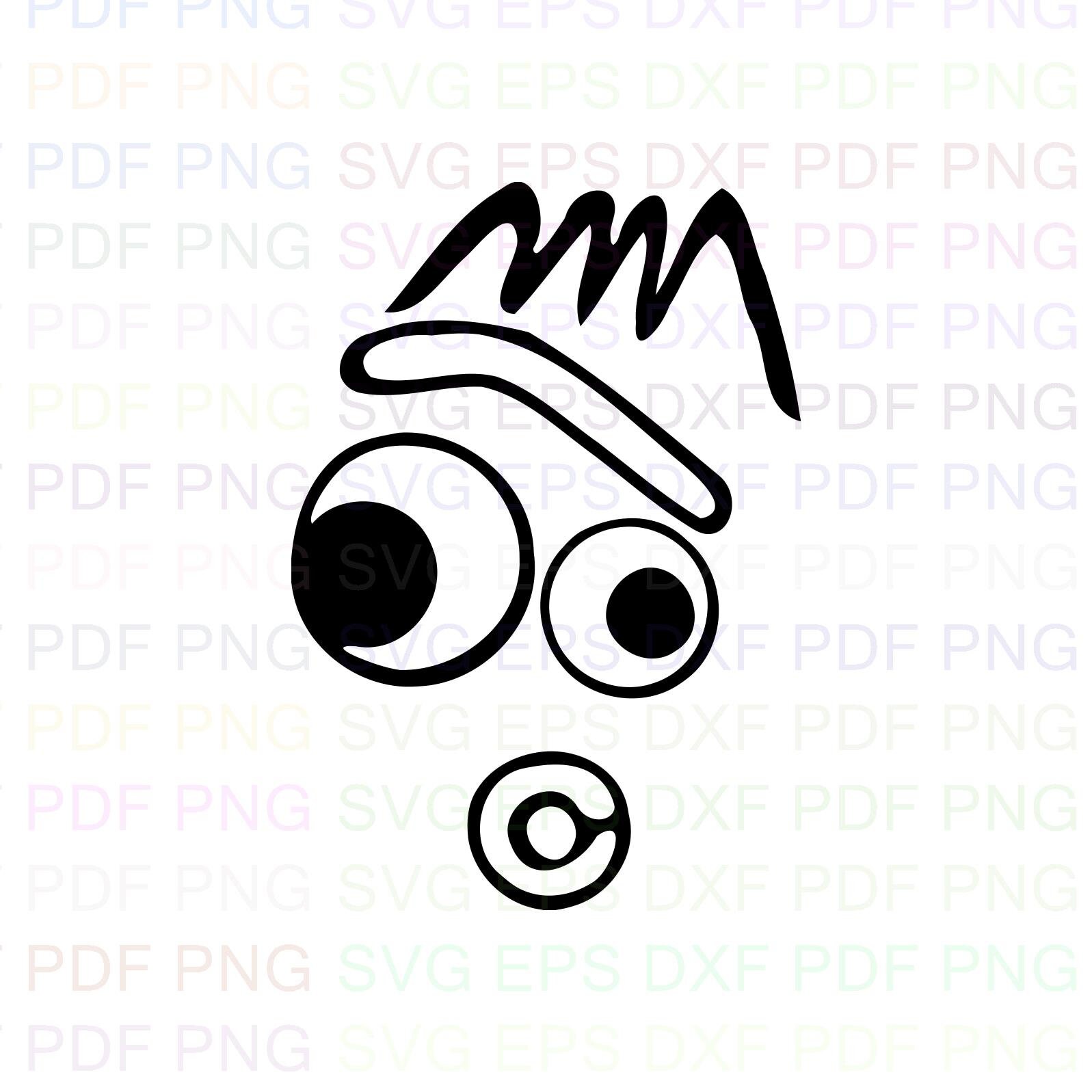 Forky Face 3 Toy Story Outline Svg Stitch silhouette | Etsy