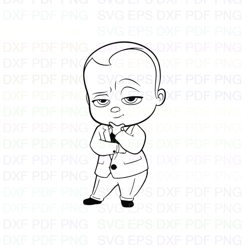 Download The Boss Baby Outline Svg Stitch silhouette Coloring page | Etsy