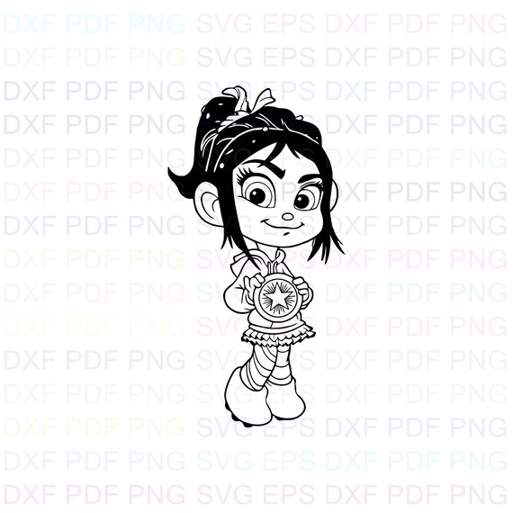 Vanellope Von Schweetz Princess Wreck It Ralph Outline Svg Etsy