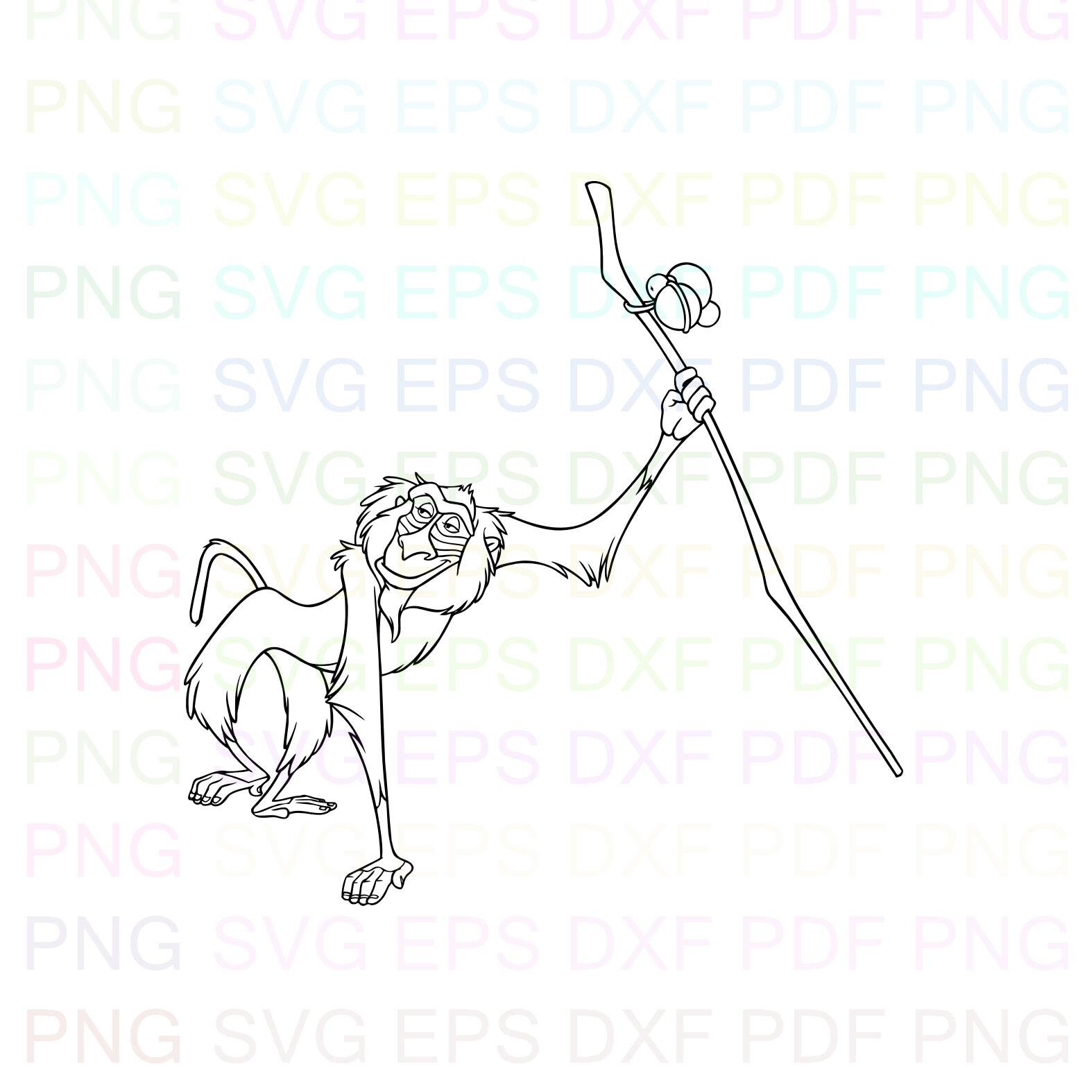 Rafiki The Lion King 3 Outline Svg Stitch silhouette | Etsy