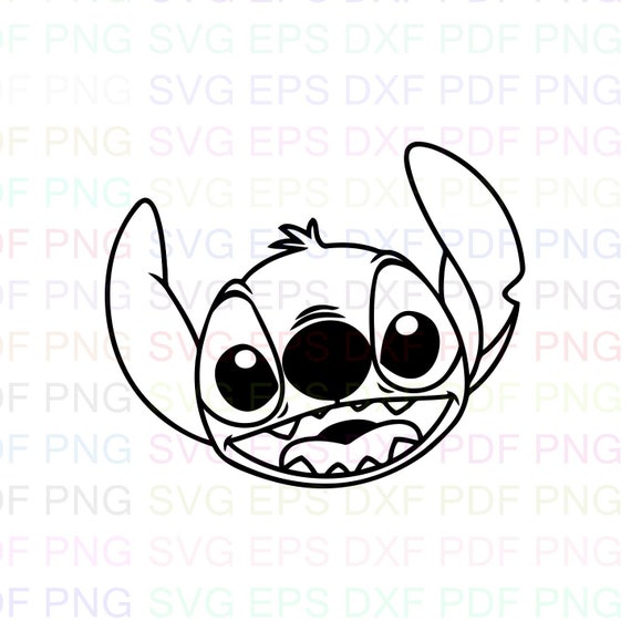 Download Stitch Face Smiling Lilo And Stitch Outline Svg Stitch | Etsy