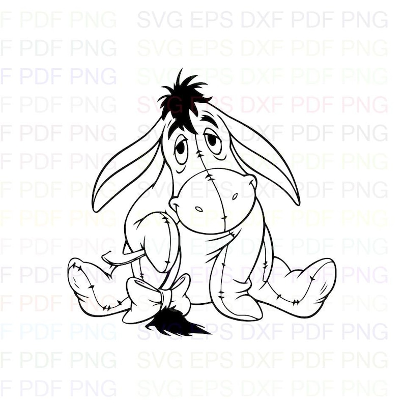 Download Eeyore Donkey Winnie The Pooh 4 Outline Svg Stitch ...
