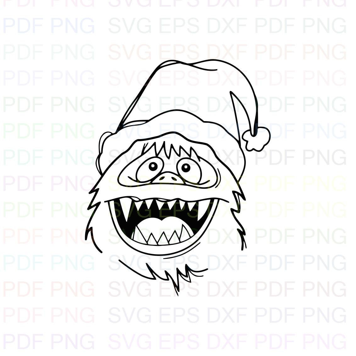 Abominable Snowman Rudolphs Bumble Face 4 Outline Svg Stitch Etsy
