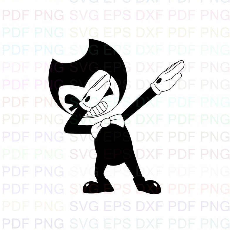 Bendy And The Ink Machine Dancing Outline Svg Stitch | Etsy