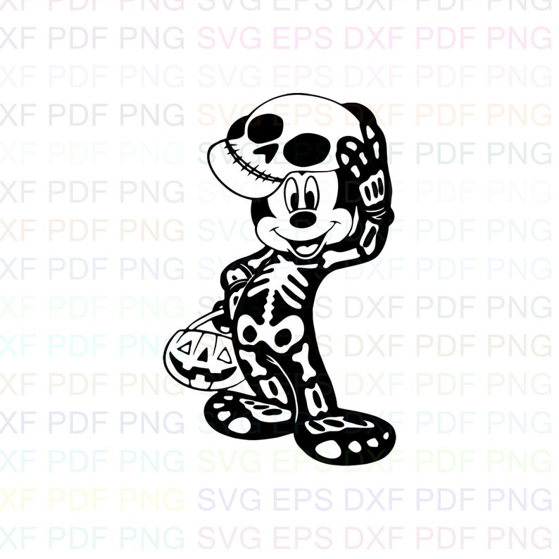 Mickey Skeleton Outline Svg Stitch silhouette Coloring ...