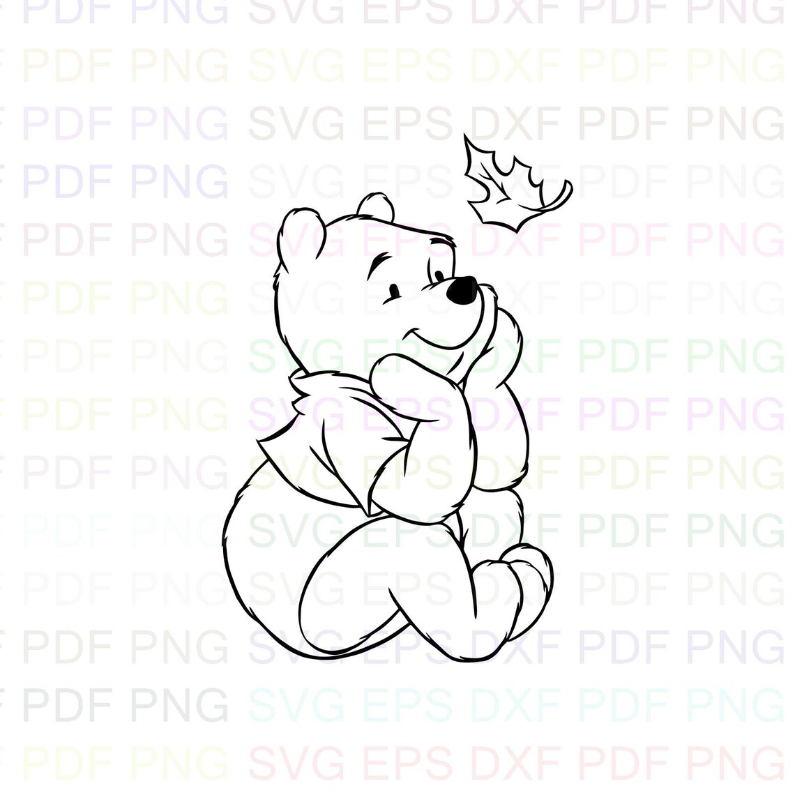Bear Winnie The Pooh 15 Outline Svg Stitch silhouette Etsy