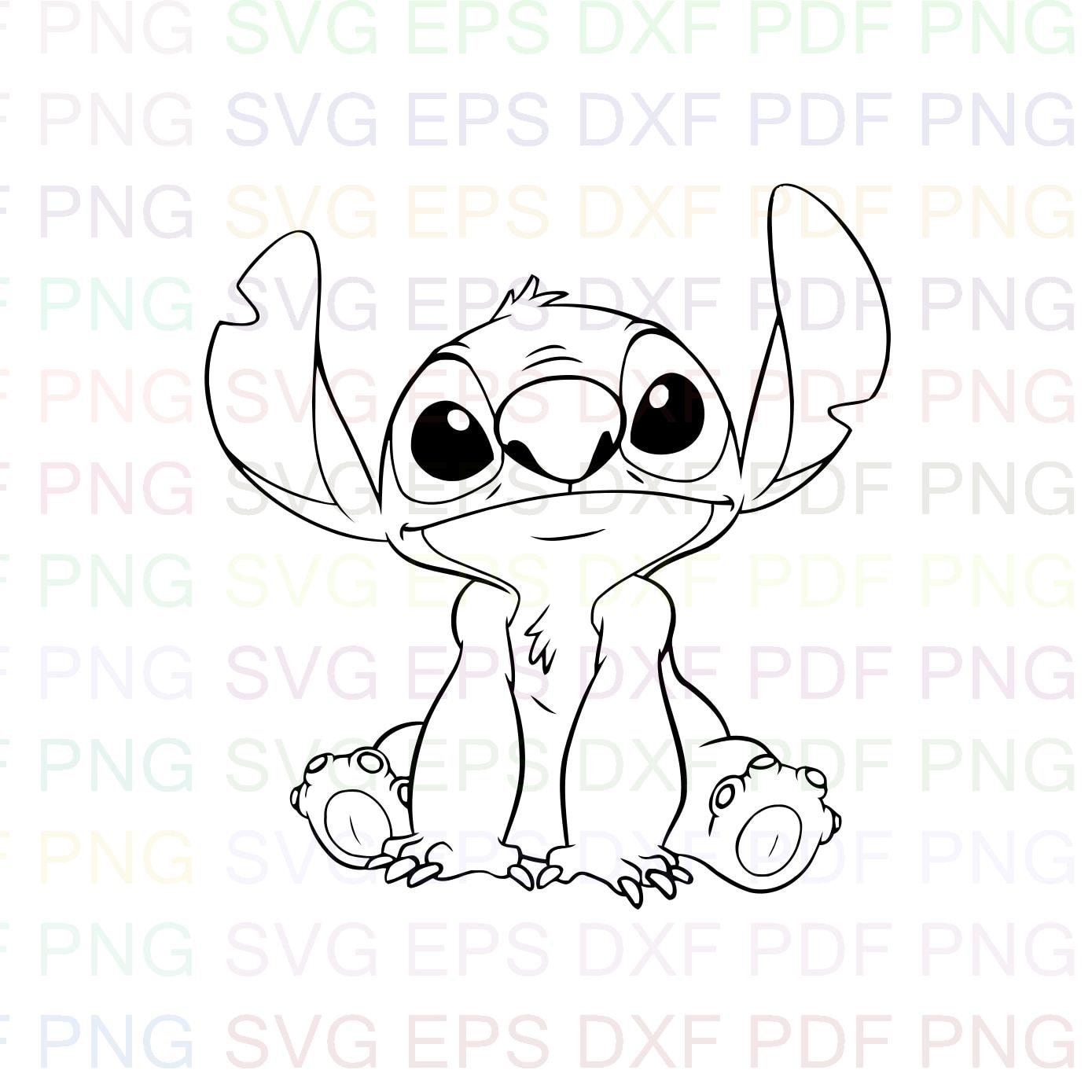 Stitch 3 Lilo And Stitch Outline Svg Stitch Silhouette Etsy