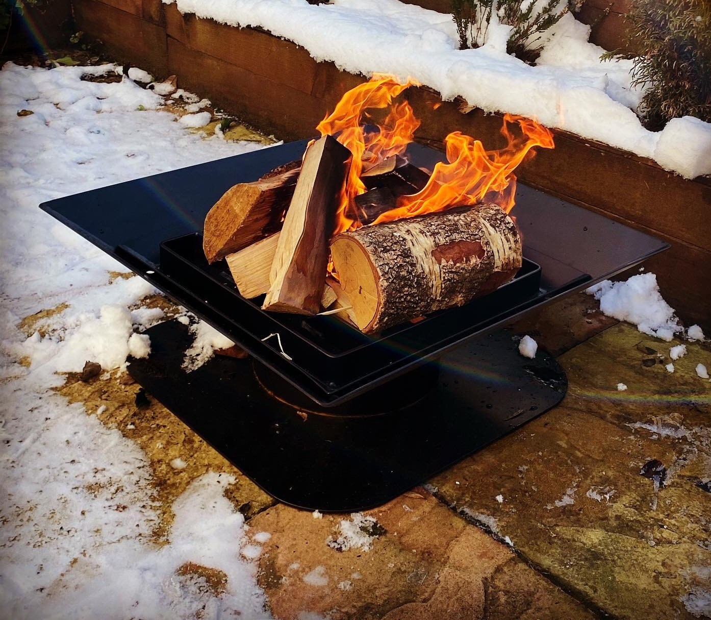 LARGE steel fire pit UK handmade painted with removable ash Etsy