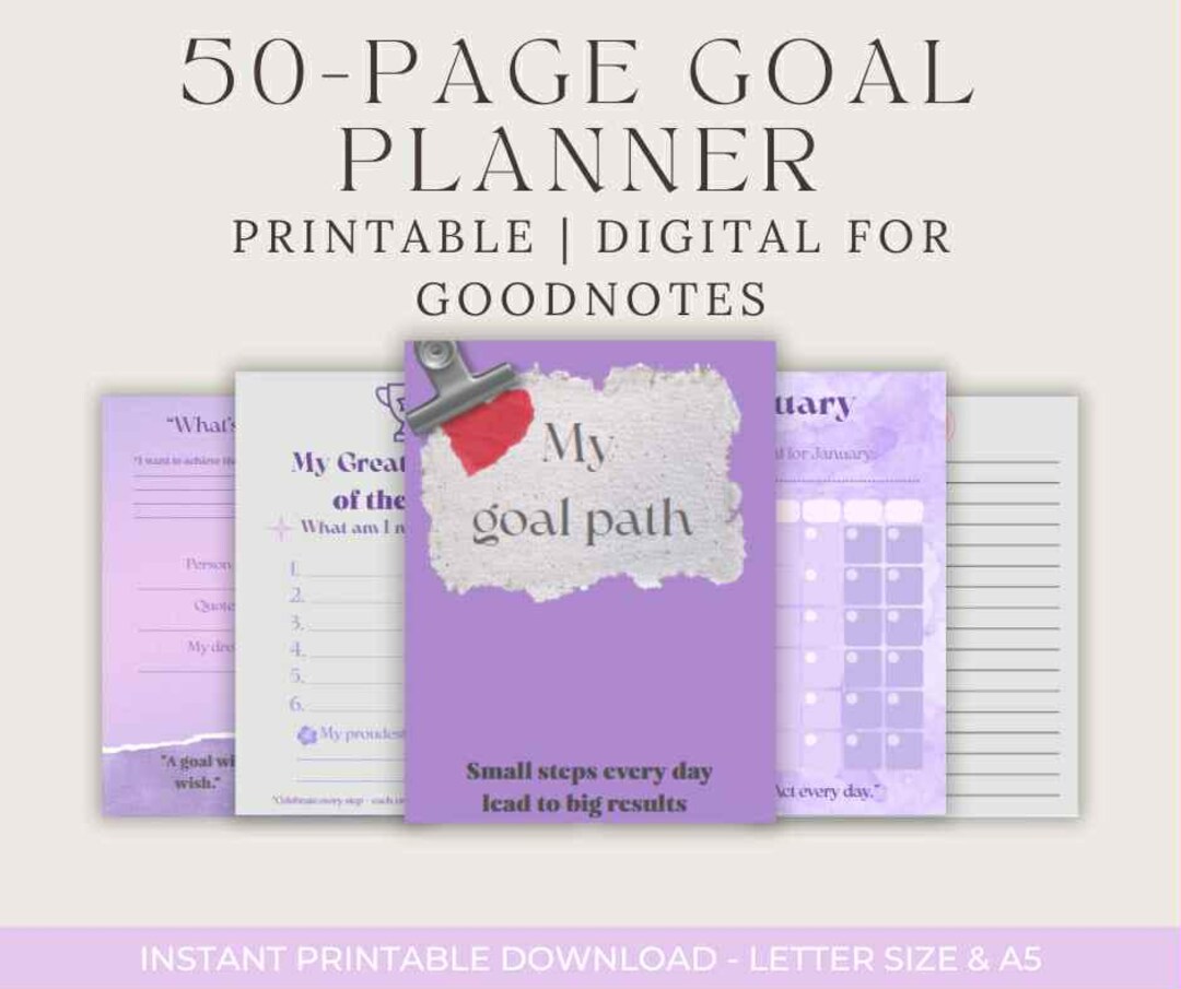 Motivation Planner Layout Printable Motivational Planner – 50 Pages of Goal Setting, Positive ...