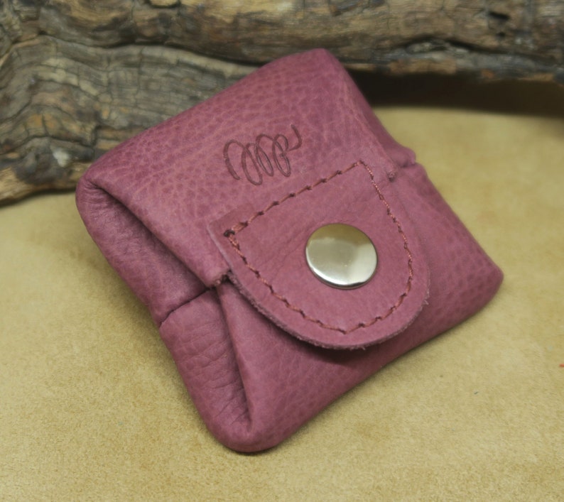 Tiny leather coin purses, mini coin purses, coin bags, tiny folding coin purses, leather coin purses, genuine leather,leather gift for him maroon/granate