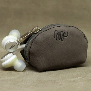 Small leather coin purse, small zipper pouch, tiny leather coin purse, small bag for coins, tiny coin purse image 3