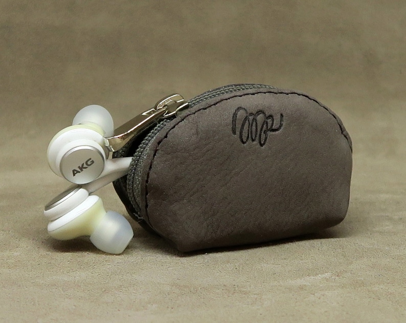 Small leather coin purse, small zipper pouch, tiny leather coin purse, small bag for coins, tiny coin purse image 3
