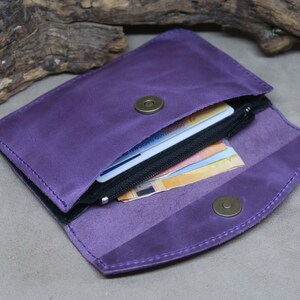 Cartera de mujer de cuero, cartera de piel para mujer, monedero mujer, billetera de cuero de mujer, cartera minimalista, regalo para mujer image 3