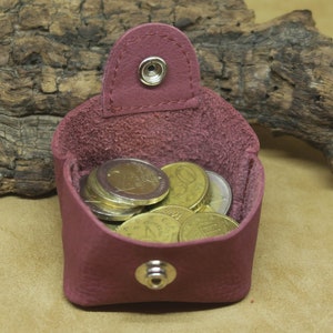 Petits porte-monnaie en cuir, mini-porte-monnaie, sacs pour pièce de monnaie, petits porte-monnaie pliants, porte-monnaie en cuir, cuir véritable, cadeau en cuir pour lui image 5