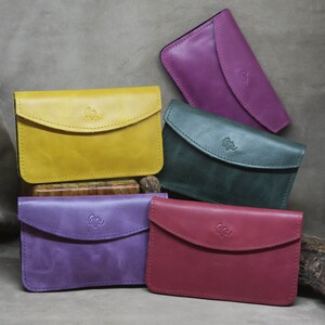 Cartera de mujer de cuero, cartera de piel para mujer, monedero mujer, billetera de cuero de mujer, cartera minimalista, regalo para mujer image 4