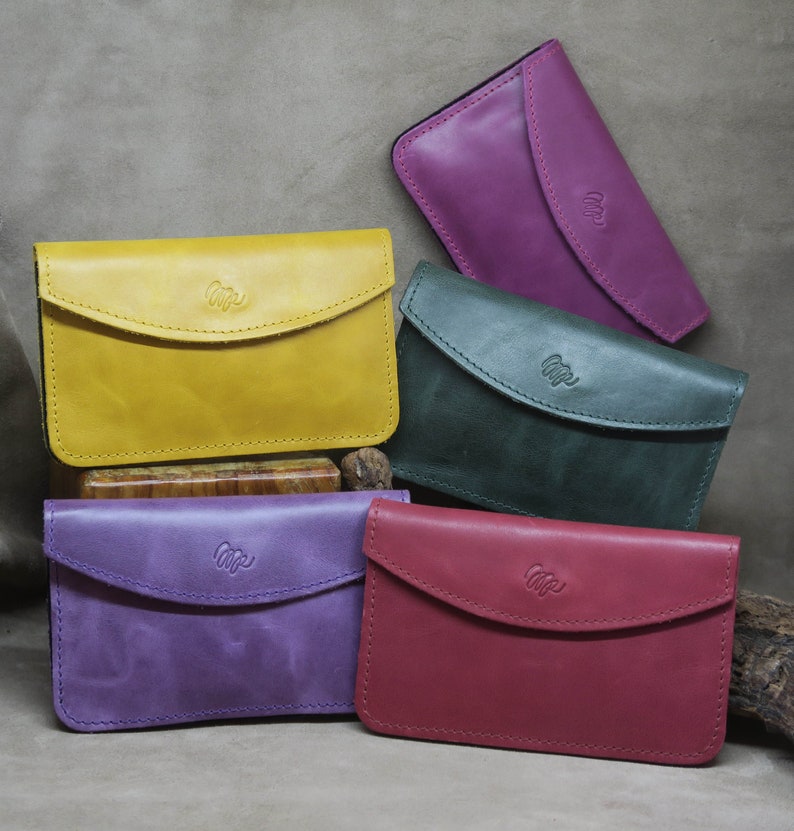 Cartera de mujer de cuero, cartera de piel para mujer, monedero mujer, billetera de cuero de mujer, cartera minimalista, regalo para mujer image 4