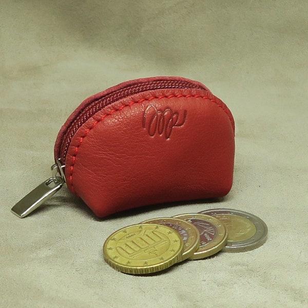 Mini pochette en cuir, petit porte-monnaie en cuir, porte-monnaie en cuir avec fermeture éclair, organisateur d'écouteurs en cuir, porte-monnaie zippé, pochette zippée