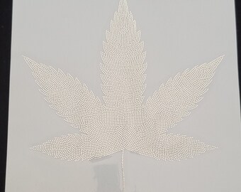 Patch strass feuille de marijuana à repasser
