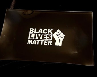 Plateau à roulettes en verre incassable Black Lives Matter