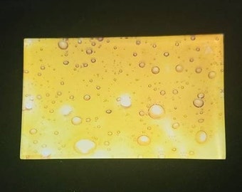 Cendrier plateau à roulettes incassable en verre trempé jaune